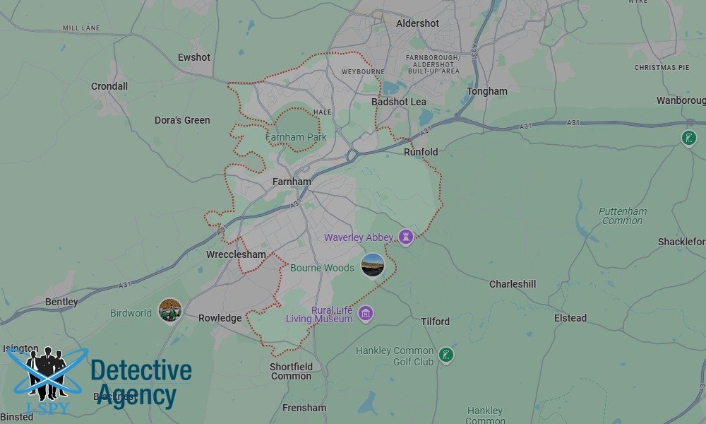 Our Detectives operate across the entire Farnham area
