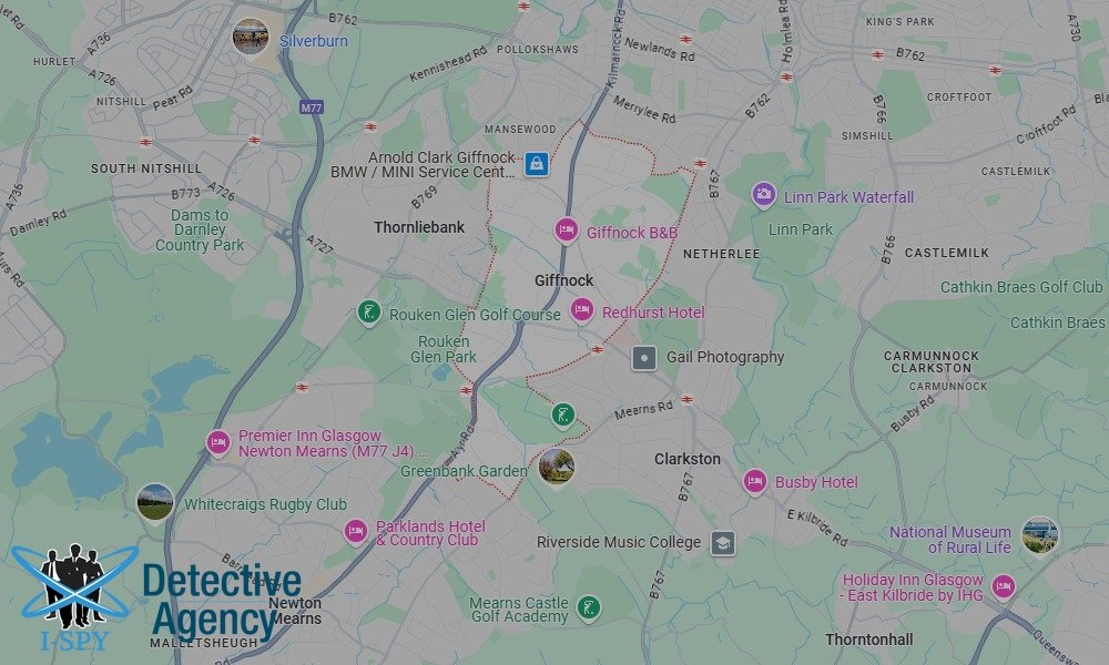 Our Detectives operate across the entire Giffnock area