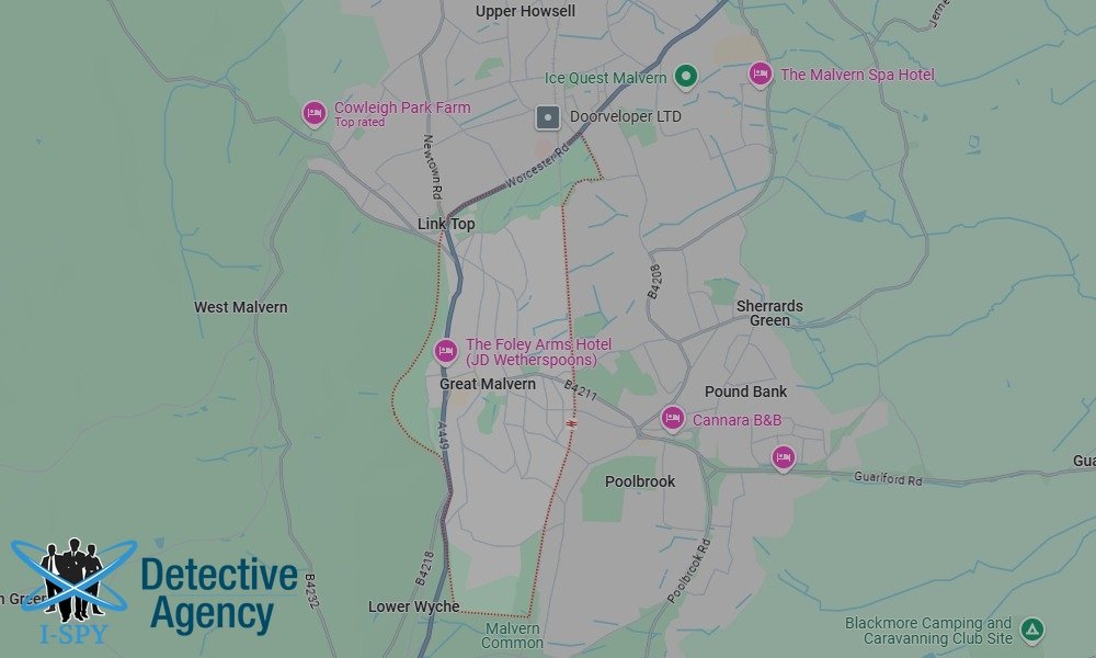 Our Detectives operate across the entire Great Malvern area