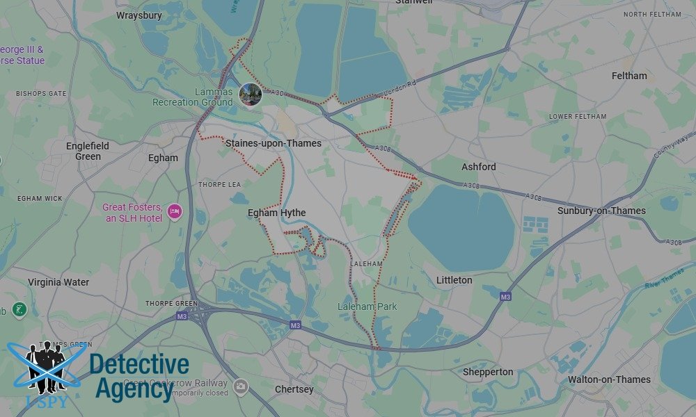 Our Detectives operate across the entire Staines-upon-Thames area