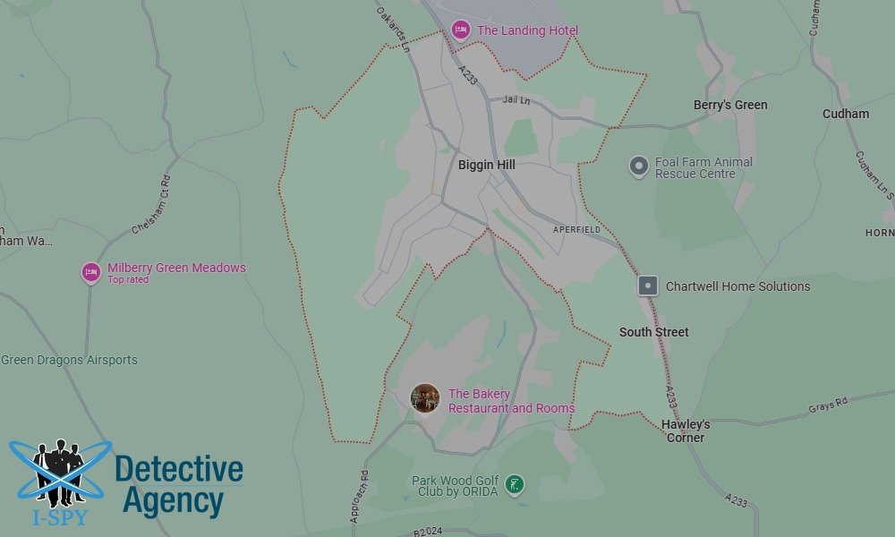 Our Detectives operate across the entire Biggin Hill area