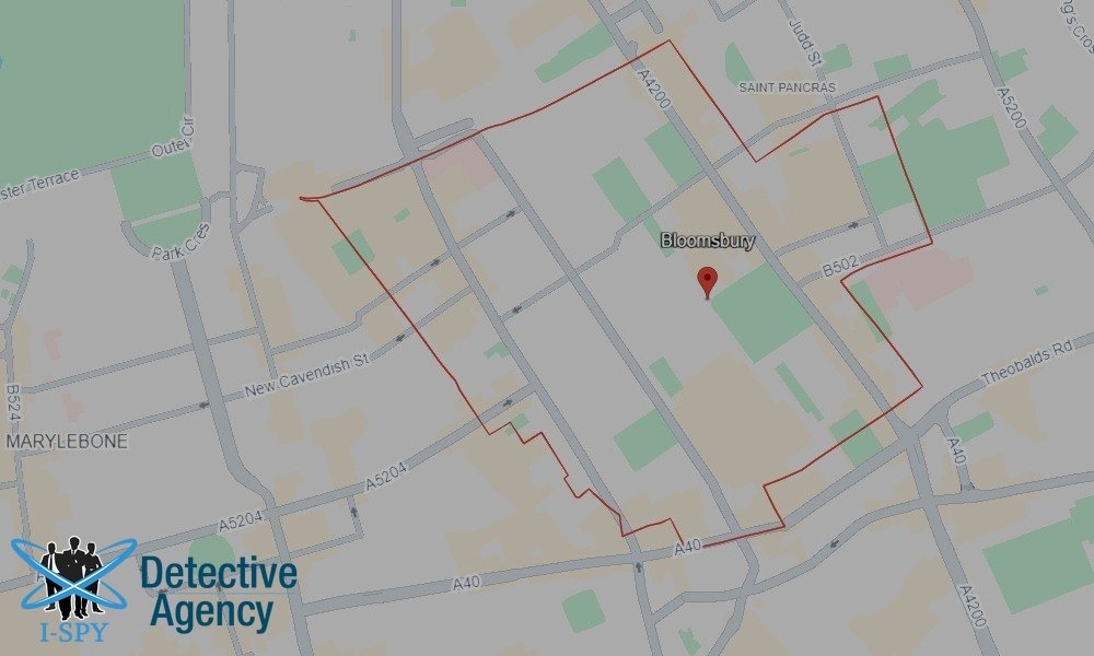 Our Detectives operate across the entire Bloomsbury area
