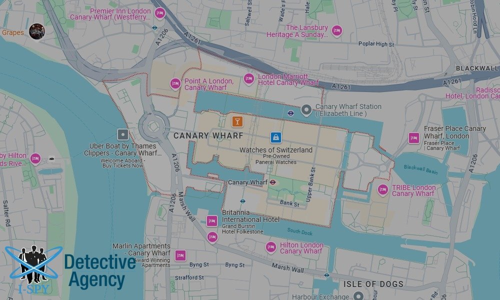 Our Detectives operate across the entire Canary Wharf area