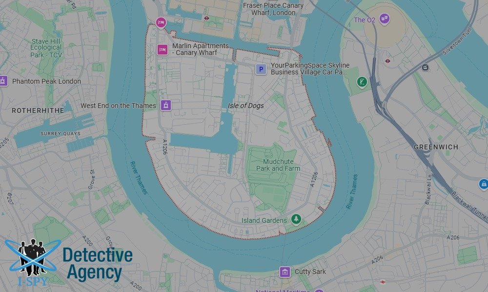 Our Detectives operate across the entire Isle Of Dogs area