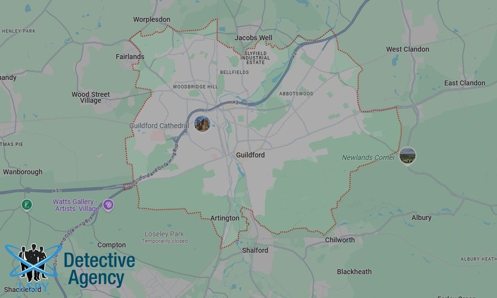 Locations our Tracing Agents serve in Guildford