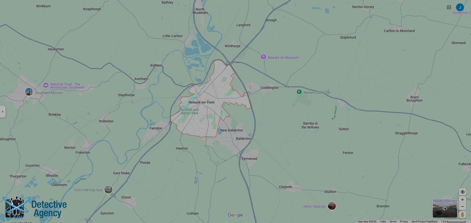 Locations our Tracing Agents serve in Newark-on-Trent