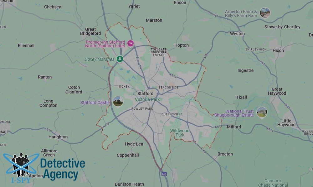 Locations our Tracing Agents serve in Stafford