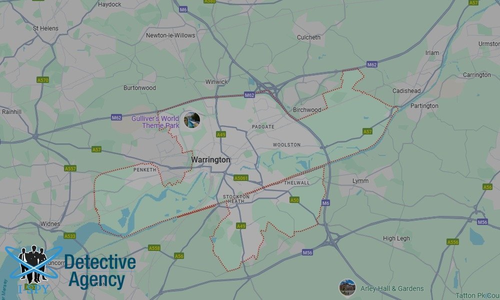 Locations our Tracing Agents serve in Warrington